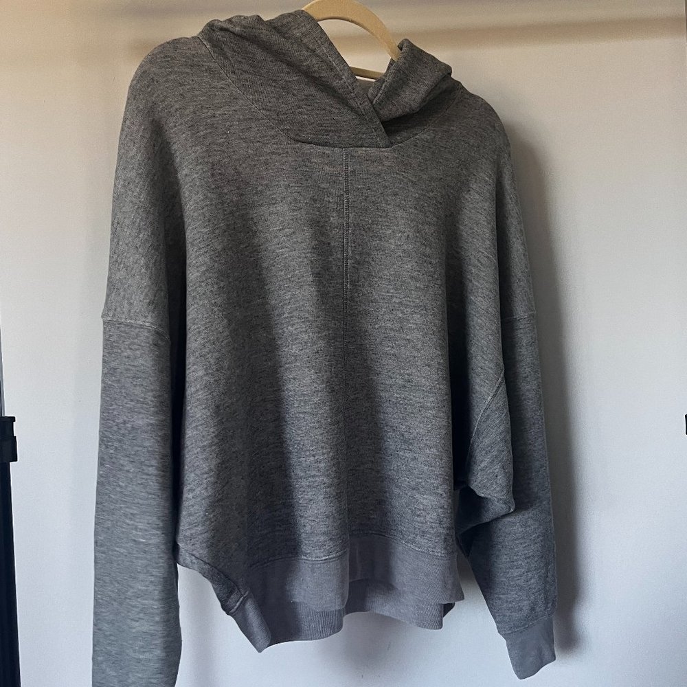 Express One Eleven Cropped Grey Hoodie